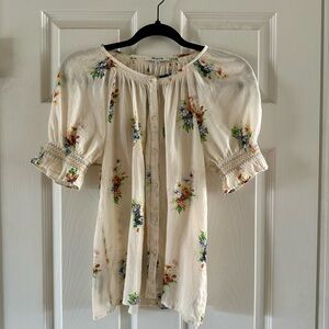 Floral White Blouse